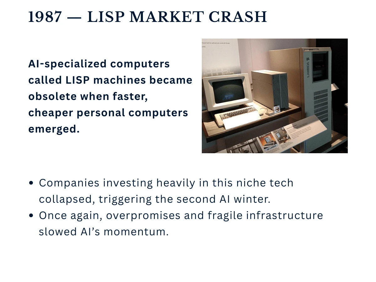 The 1987 LISP machine market crash that triggered the second AI winter